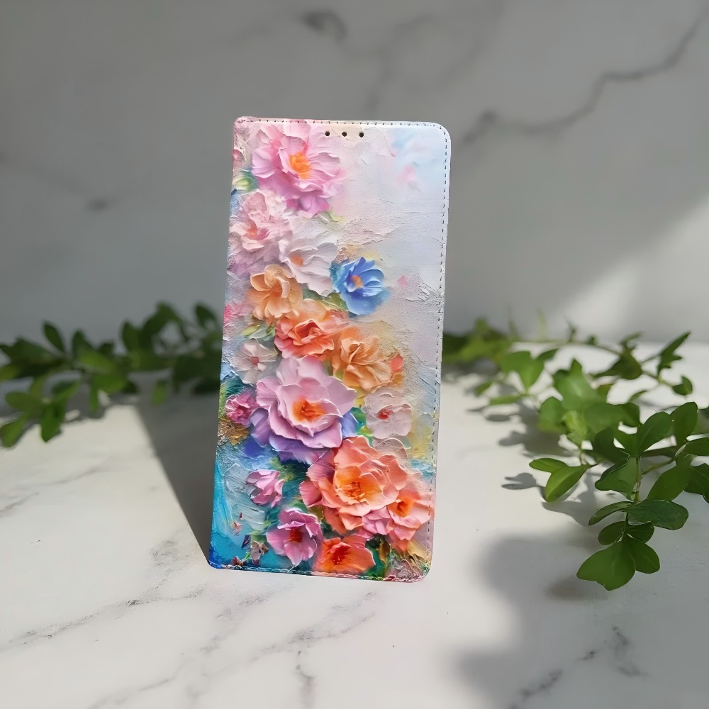 Samsung Galaxy S25 - Malowane, magnetyczne, skórzane etui z klapką